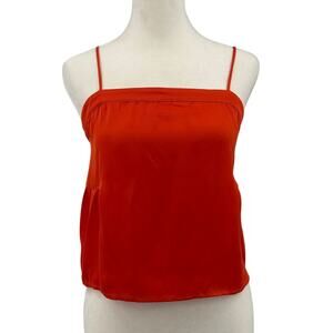 House of Harlow 1960 Camisole Crop Top WMNS XS Red Ruched Back Spaghetti Straps